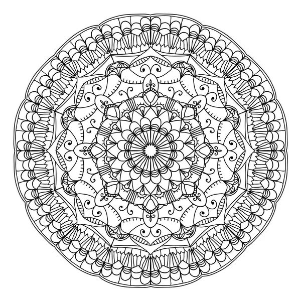 Linear detailed mandala. Vector illustration — Stock Vector