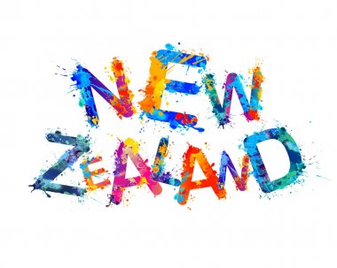 Yeni Zelanda. Vektör üçgen harfler