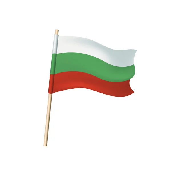 Bulgaria bandiera tricolore (strisce bianche, verdi e rosse) su b bianco — Vettoriale Stock