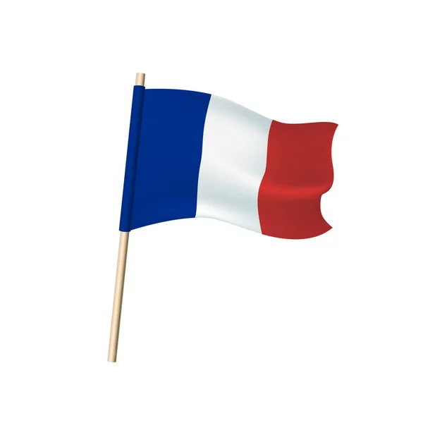 France drapeau tricolore (bleu, blanc et rouge) sur fond blanc . — Image vectorielle