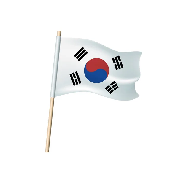 Kore Cumhuriyeti bayrağı. Vektör illustratio — Stok Vektör