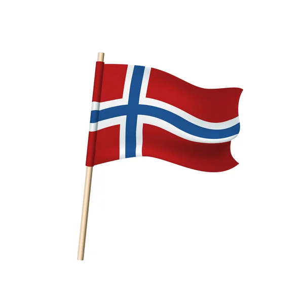 Σημαία της Νορβηγίας που απομονώνονται σε λευκό φόντο — Διανυσματικό Αρχείο
