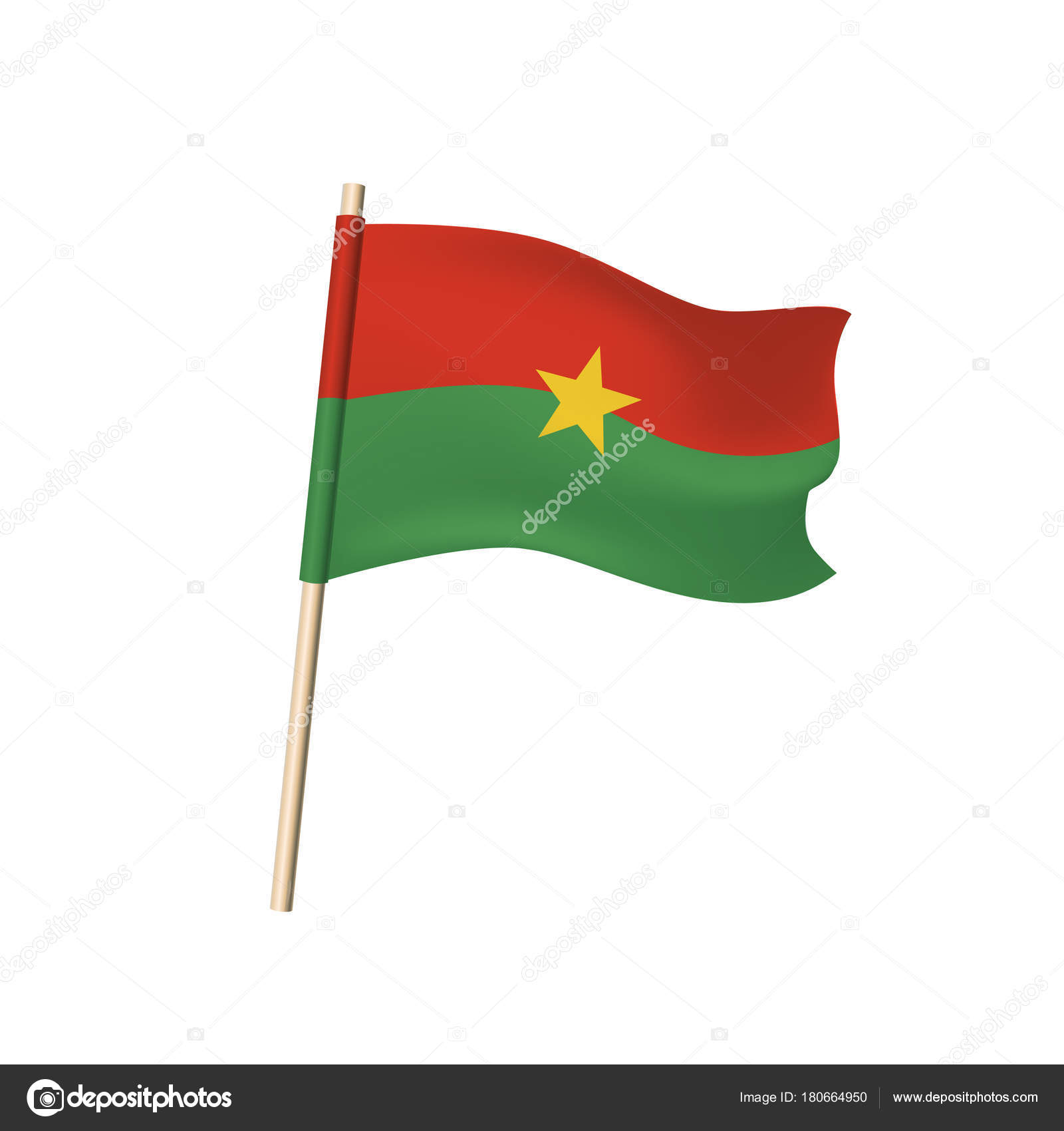 Pais con bandera roja y estrella verde
