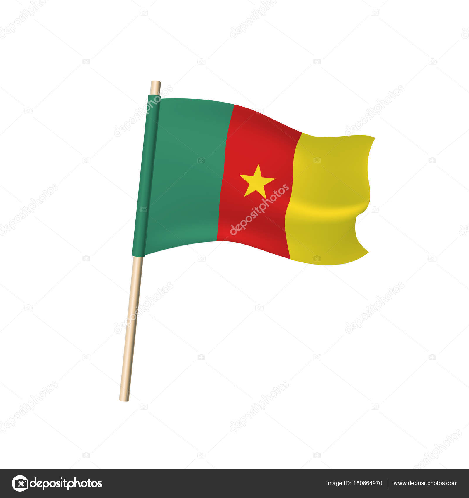 Cameroun Vector Drapeau étoile Jaune Sur Rouge Jaune Et