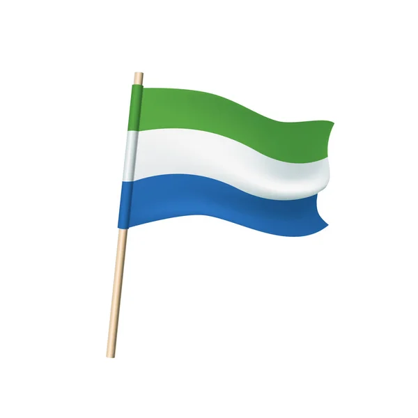 Vlag van Sierra Leone op witte achtergrond — Stockvector