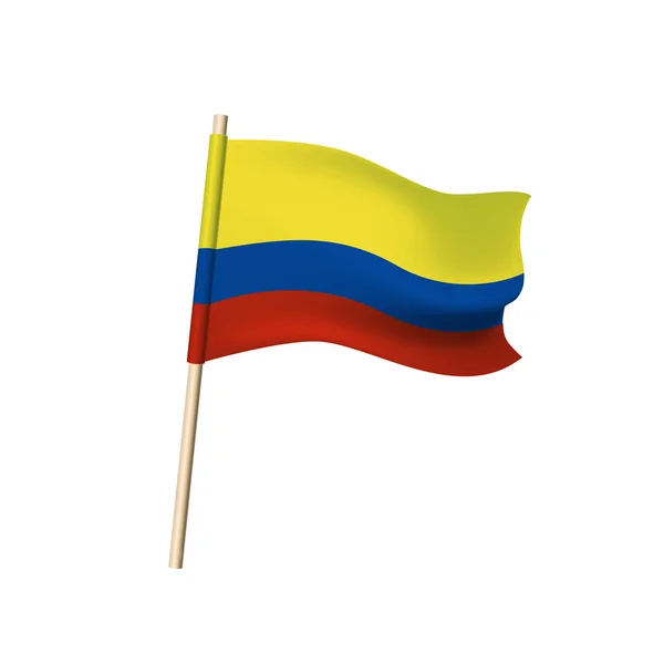 Colombia flagga på vit bakgrund — Stock vektor
