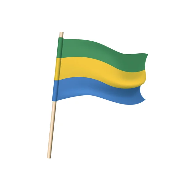 Vlag van Gabon op witte achtergrond — Stockvector