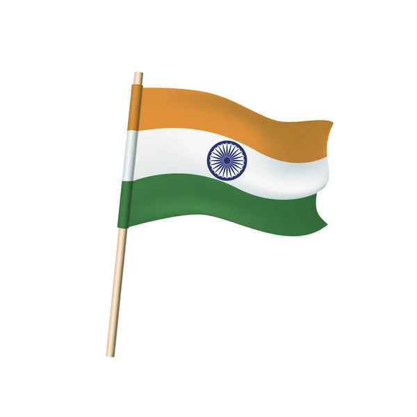 India flag on white backgroun — Stock Vector