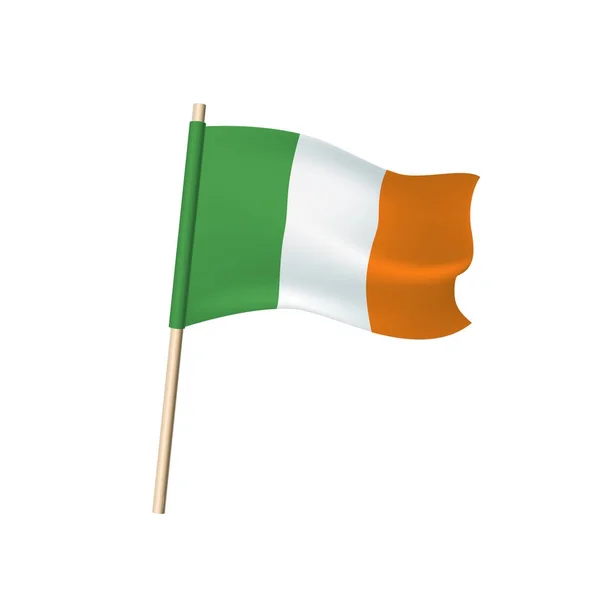 Irlanda bandiera su sfondo bianco — Vettoriale Stock