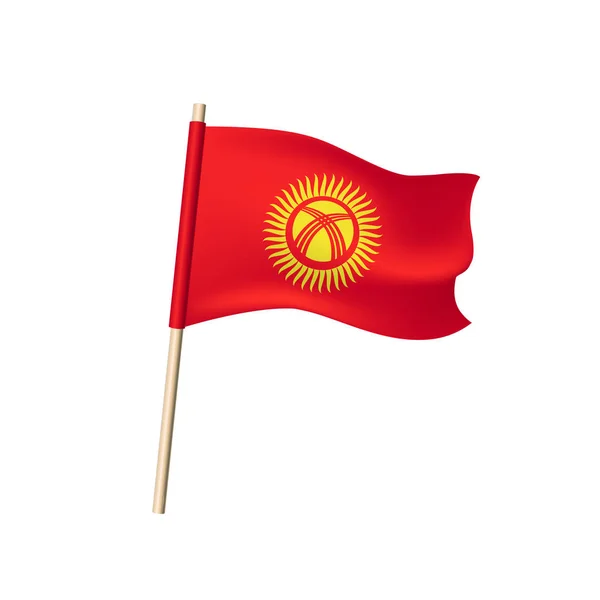 Kyrgyzstan Flagge auf weißem Hintergrund — Stockvektor