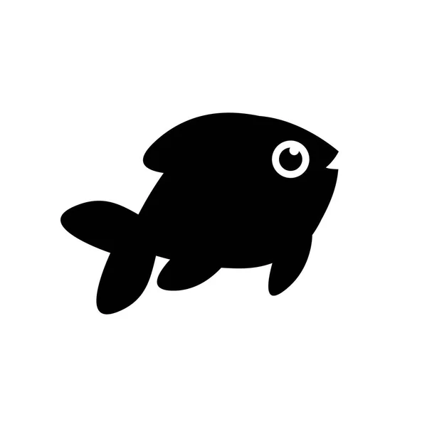 Fisch-Symbol - flaches schwarz-weißes Symbol — Stockvektor