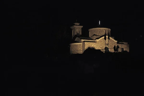 Church of the Prophet Elijah. Night view, Protaras, Cyprus — Stock Photo, Image