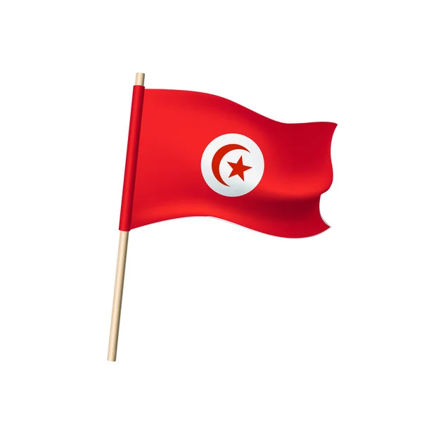 Tunisia flagga på vit bakgrund — Stock vektor