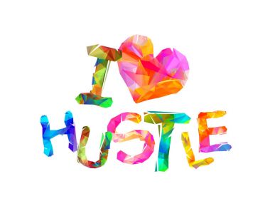 Acele seviyorum. Vektör yazıt üçgen harflerin