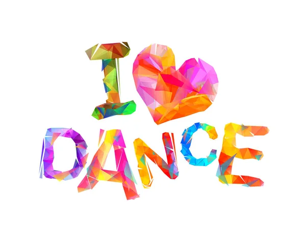 Ik hou van dans. Vector inscriptie — Stockvector