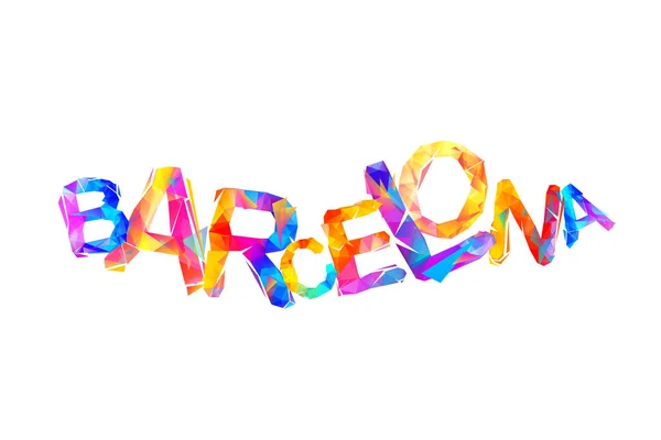 Barcelone. Capitale catalane. Mot triangulaire — Image vectorielle