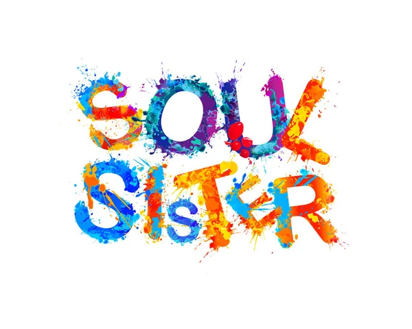 Soul testvér. Splash festeni betűk — Stock Vector