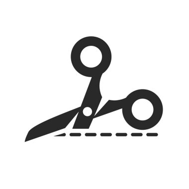 Gutting makas düz vektör simgesi