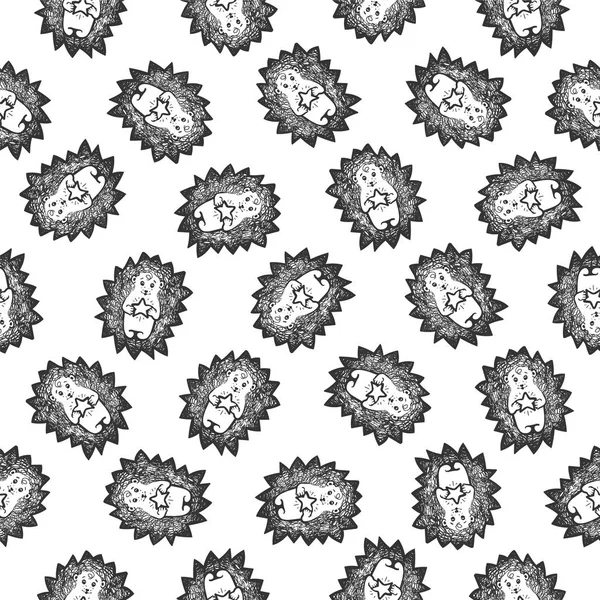 Χωρίς ραφή πρότυπο - χαριτωμένο doodle σκαντζόχοιρος — Διανυσματικό Αρχείο