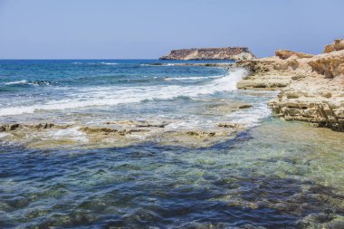 Cape Terzaki. Kıbrıs manzara. Akdeniz