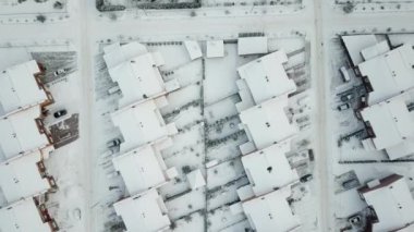 Küçük İskoçya Köyü, hava kış görünümü. Moskova bölgesi. Rusya
