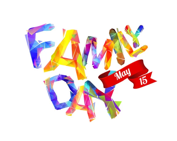 Jour de famille. Le 15 mai. Carte de vacances — Image vectorielle