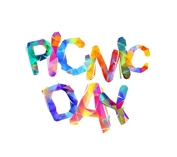 Picnic day. Ttriangular letters — Stock Vector