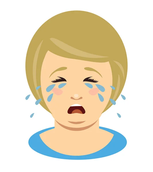 Fet kvinna gråter. Överviktig tjej. — Stock vektor
