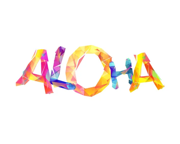 Hawaii parola "ALOHA". Parola di lettere triangolari — Vettoriale Stock
