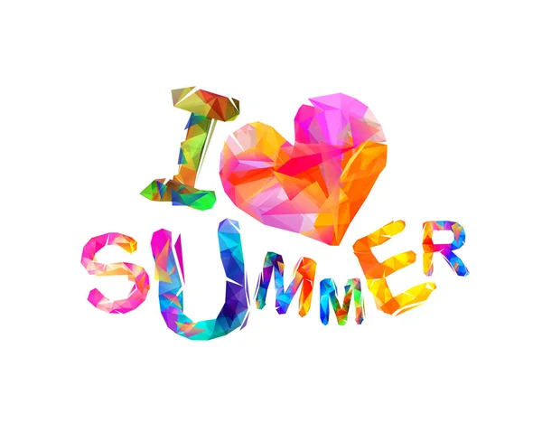 J'adore l'été. Lettres triangulaires — Image vectorielle