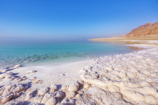 Jordan landscape. Shore of the Dead Sea. 