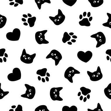 Sorunsuz patten. Kedi, pençe, kalp