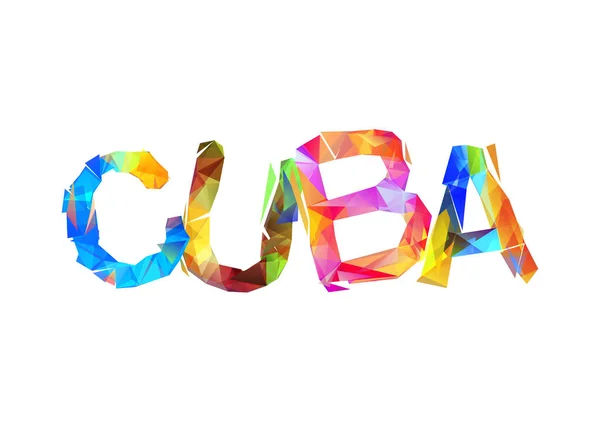 Cuba. Mot de lettres triangulaires — Image vectorielle
