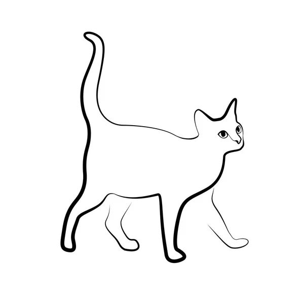 Gato lineal. Vector signo simple — Vector de stock