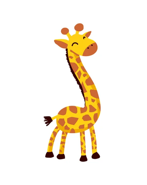 Giraff. Söt platta vektor Illustration — Stock vektor