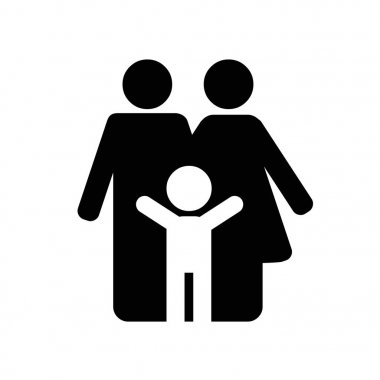 Aile simgesi. Anne, baba ve çocuk
