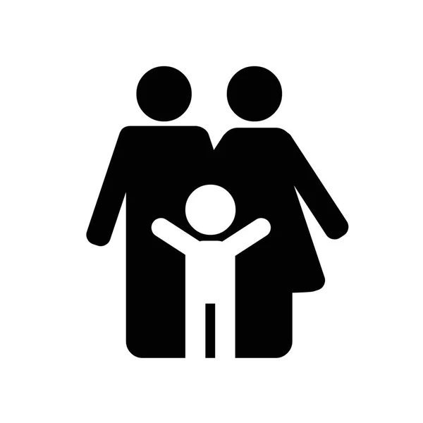 Familiensymbole. Mutter, Vater und Kind — Stockvektor