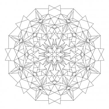 Doğrusal geometrik mandala. Soyut geometrik desen