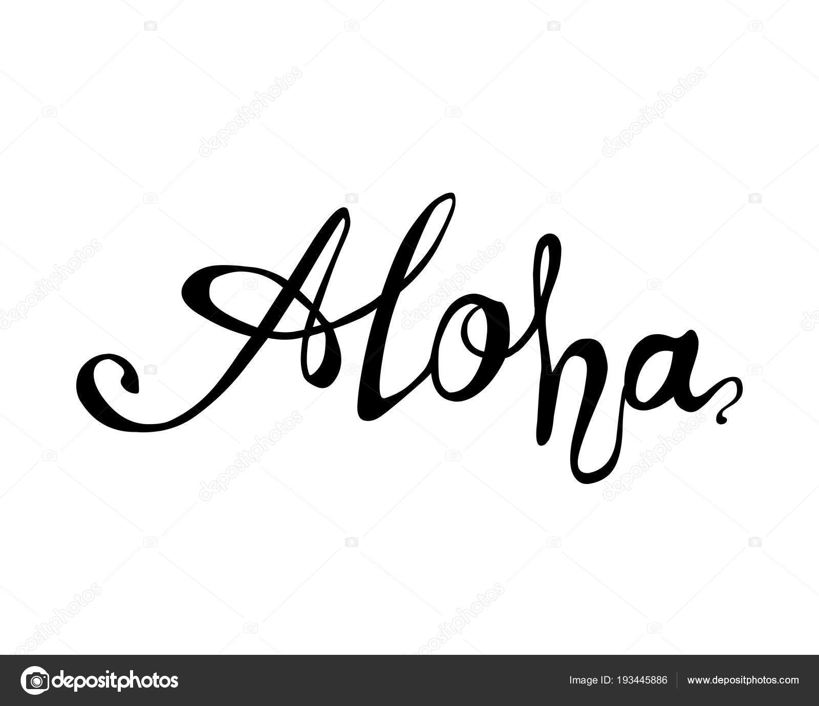 Hawaiian Font In Word Aloha Hawaii Hand Written Word Stock Vector C Ukususha
