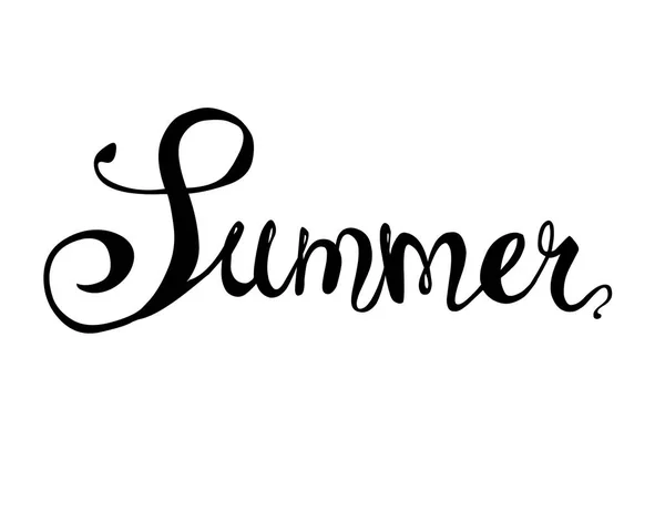 L'été. Mot écrit à la main sur fond blanc — Image vectorielle