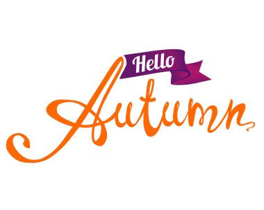 Merhaba sonbahar. El Doodle kelime yazılı