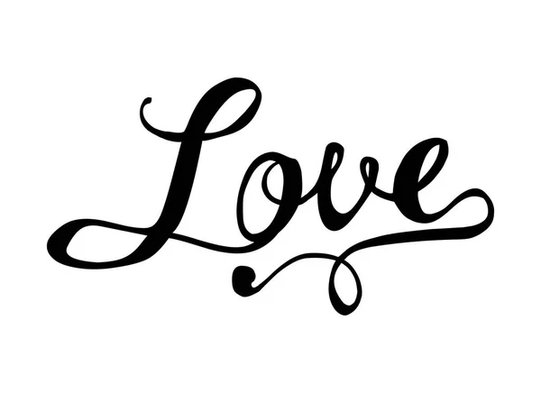 Liebe. Handgeschriebenes Doodle-Wort auf Weiß — Stockvektor