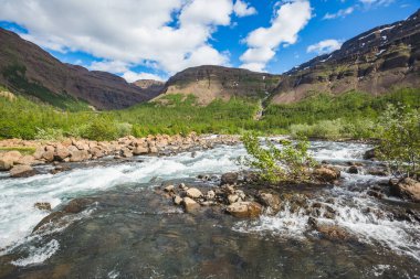 Putorana Platosu 'ndaki Hoisey Nehri, Taimyr. Rusya