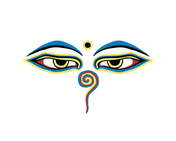Bouddha vecteur yeux sur fond blanc — Image vectorielle
