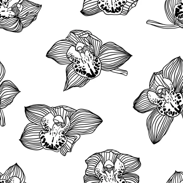 王室の蘭の花のシームレスなパターン — ストックベクタ