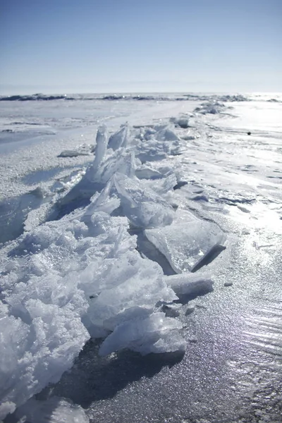 Ledové jezero Bajkal-drift. Zimní krajina — Stock fotografie