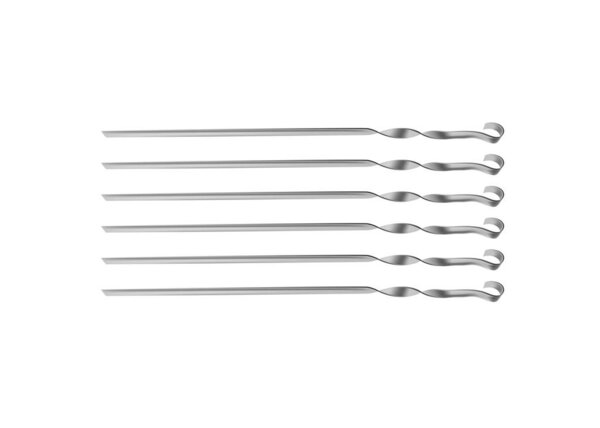 Set of skewers on white background