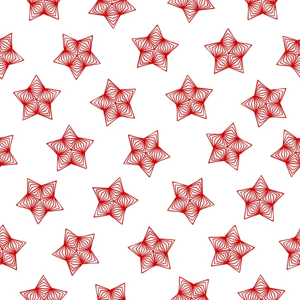 Seamless pattern of red doodle stars — Stock Vector