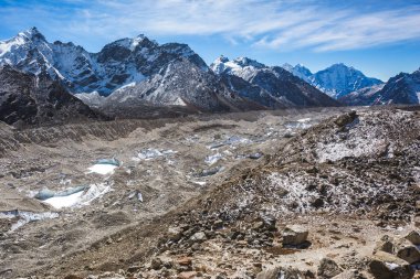 Nepal 'deki Khumbu Buzulu manzarası, Sagarmatha Ulusal Parkı