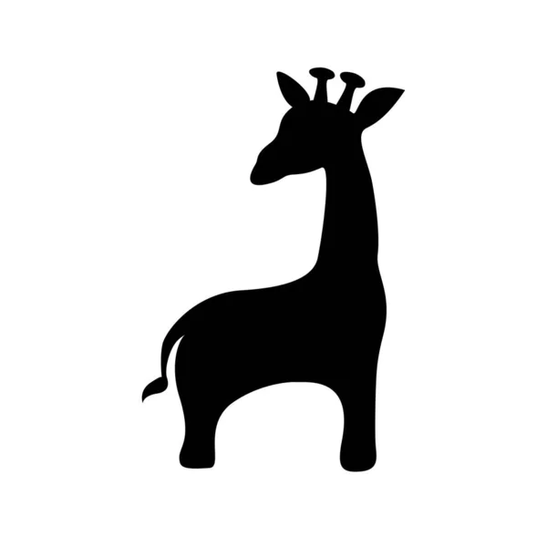 Giraffenvektorsymbol schwarz auf weiß — Stockvektor